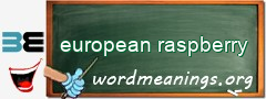 WordMeaning blackboard for european raspberry